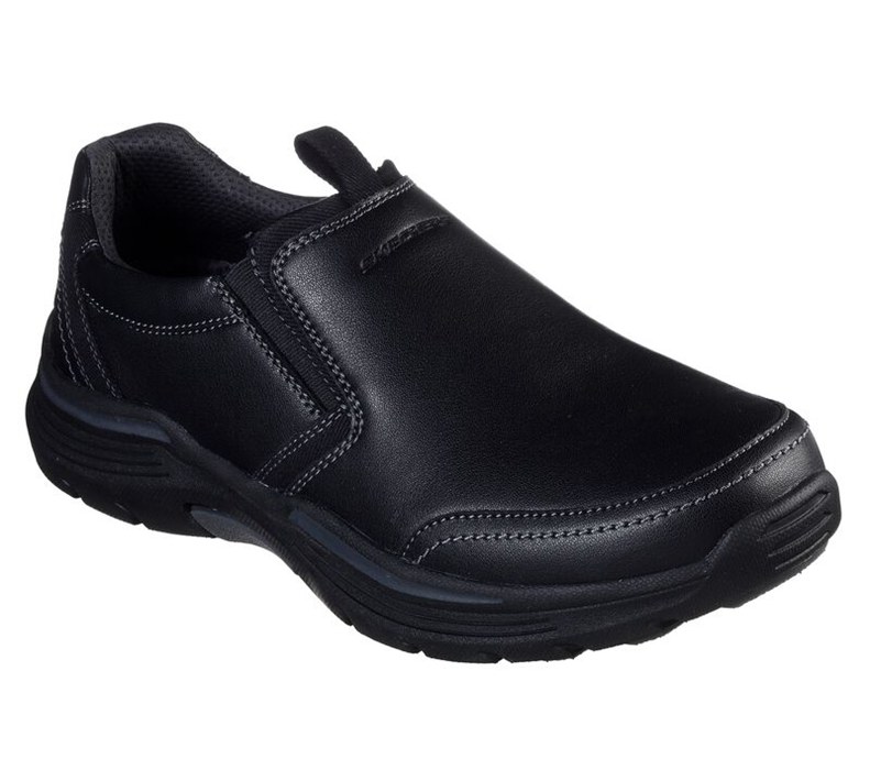 Skechers Relaxed Fit: Expended - Morgo - Mens Slip On Shoes Black [AU-KJ3461]